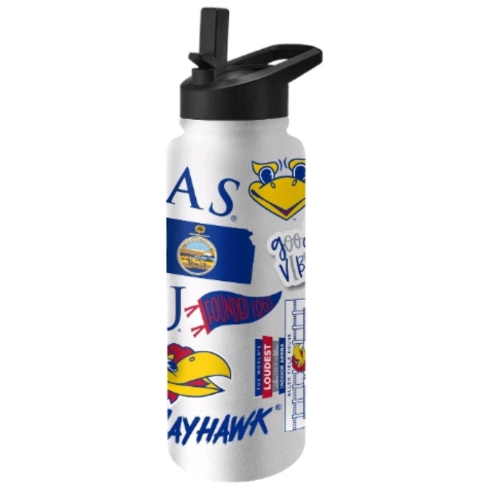 NCAA Kansas Jayhawks Logo brands  34oz. Native Quencher Bottle New With Tag